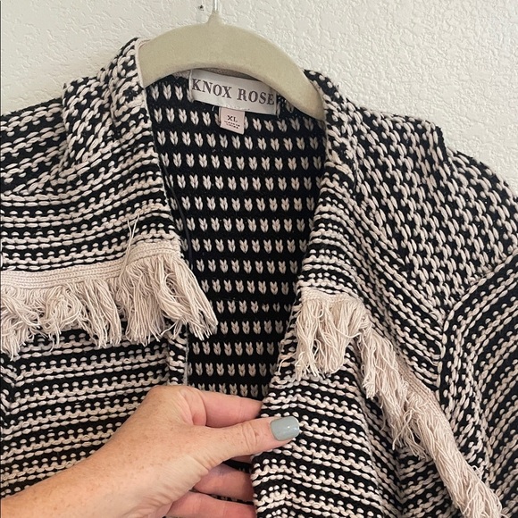 Knox Rose Black and Cream Cardigan - Picture 7 of 9